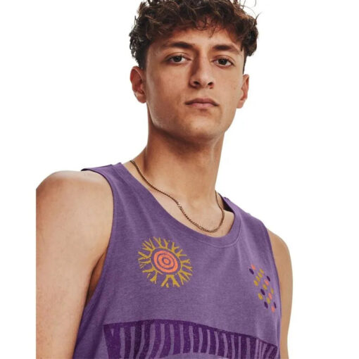 Regata de Corrida Masculina UA We Run In Peace Singlet - Image 3